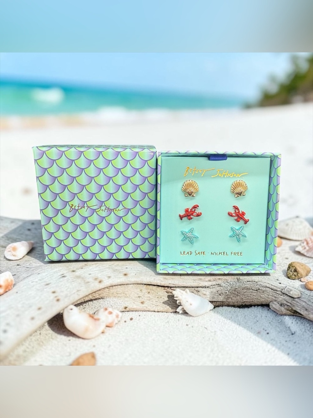 🐚🦞BETSEY JOHNSON🐚🦞Sea Life Stud Earring Set/NWT